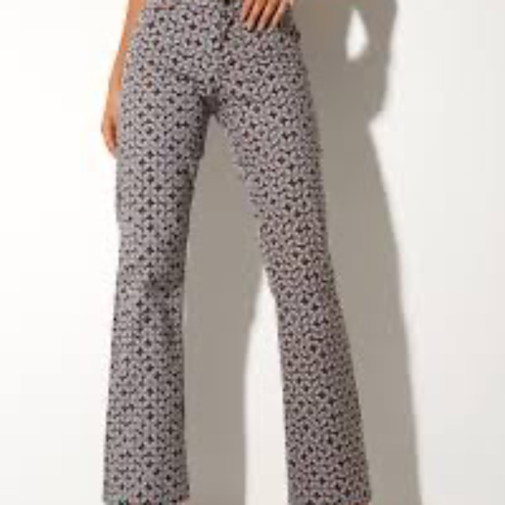 Motel Rocks Pattern Tile Print Low Rise Full Length Trousers Size Medium